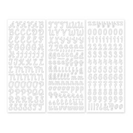 BROWN or GOLD Creative Memories LARGE ABC/123 Stickers CLASSIC font EVERGEEN