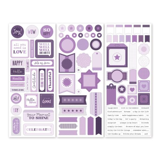 Ultra Violet and Lavender Purple Washi Tape Strips with Torn Edges &  Different Patterns. 36 Unique Semitransparent Vectors. Photo Sticker, Print  / Web Layout Element, Clip Art, Scrapbook Embellishment Stock Vector
