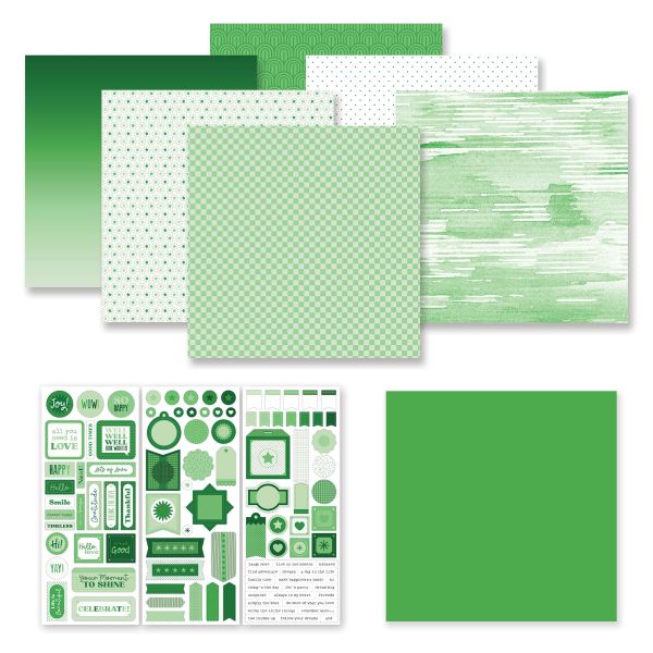 Green Scrapbooking Kit: Totally Tonal Kelly Green Bundle