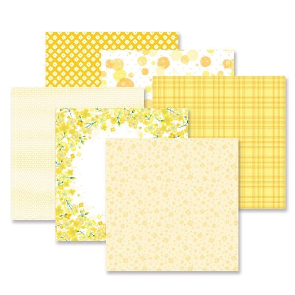 Mix and Match Yellow Scrapbook Paper Botanical Burst Creative Memories