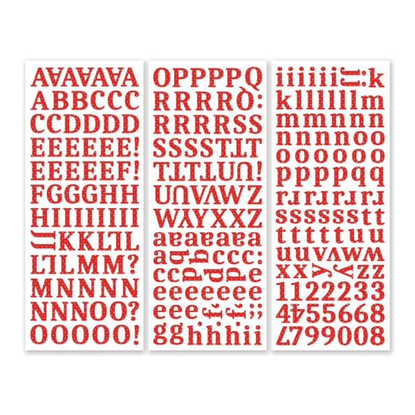 Red Polka Dot Serif ABC/123 Letter Stickers (3/pk)