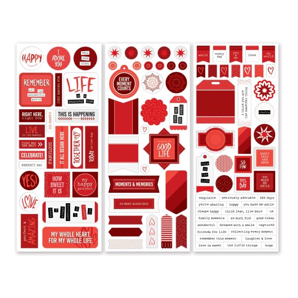 Red Scrapbooking Stickers: Totally Tonal Red Stickers - Creative