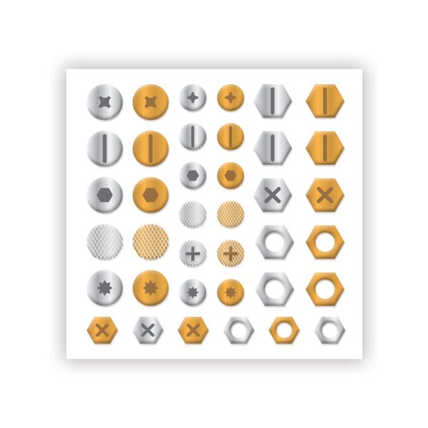 Gray Number Stickers (3/pk)
