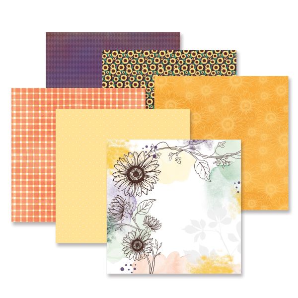 Sunflower Paper For Scrapbooking: Sunflower Fields Paper