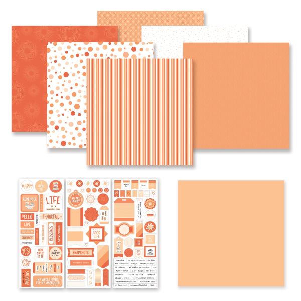 Orange Tonal Scrapbook Paper: Totally Tonal Tangerine Paper