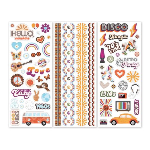 Through the Years: 1960s-1970s Stickers (3/pk)