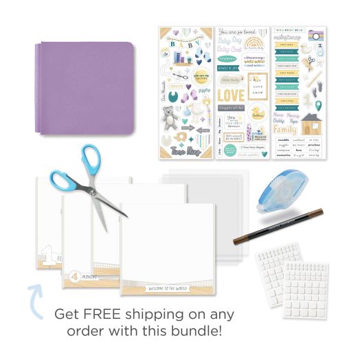 8x8 Hyacinth Shimmer Welcome Baby Album Kit