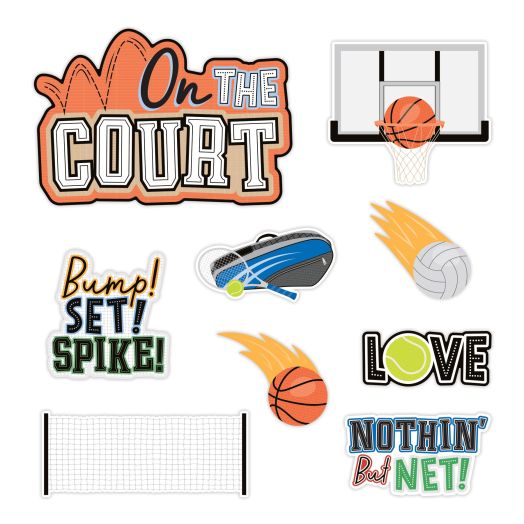 Basketball And Tennis Themed Embellishments: On The Court