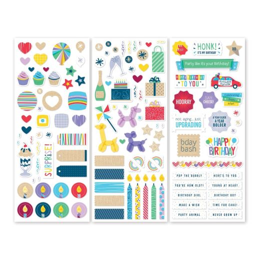 Birthday Stickers for Scrapbooking: Party Time!