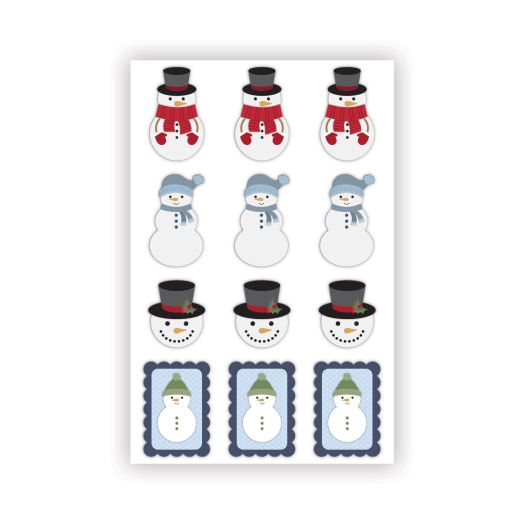 Cheerful Snowmen Layered Embellishments