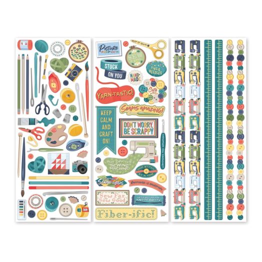 Craft Themed Scrapbook Stickers: Craft Happy