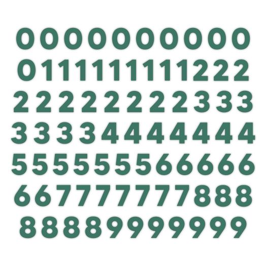 Dark Green Number Embellishments (80/pk)