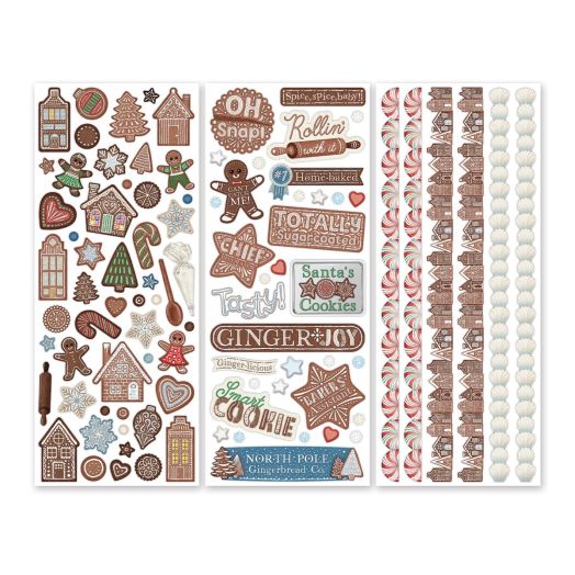 Gingerbread Fun Stickers (3/pk)