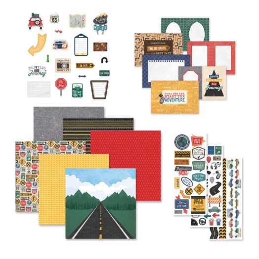 Road Trip Themed Scrapbook Kit: Hit the Road Decorative Bundle