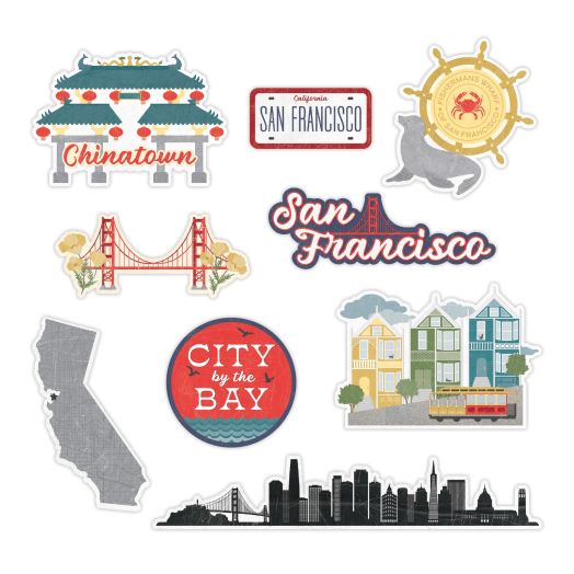 San Francisco Scenes Embellishments (9/pk)
