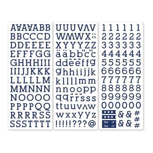 Navy Serif ABC/123 Stickers (3/pk)