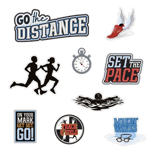 Swim & Track & Field Themed Embellishments: Go The Distance