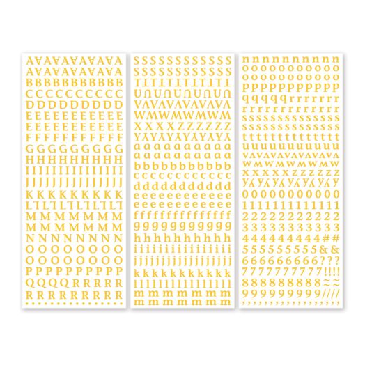 Yellow Classy Mini ABC/123 Stickers (3/pk)