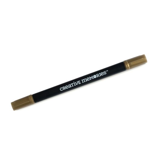 Gold Metallic Dual-Tip Pen