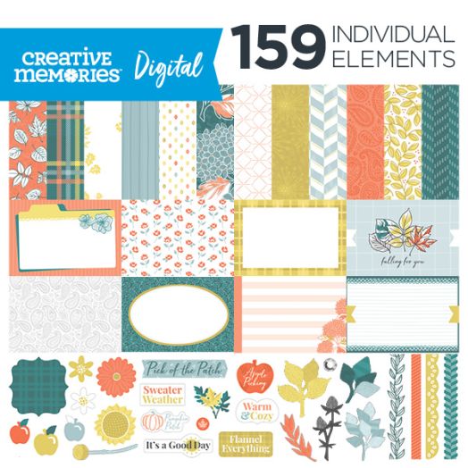 Creative Memories Harvest Delight autumn digital scrapbooking kit - D657496