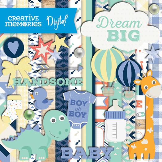 Digital Hello Baby Boy Kit