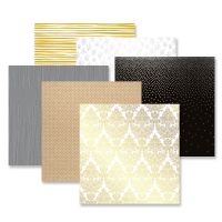 Masterpiece ★サナ★ ハイタッチ シリアル Silver and Gold Scrapbook Paper: Silver & Gold Foiled Paper