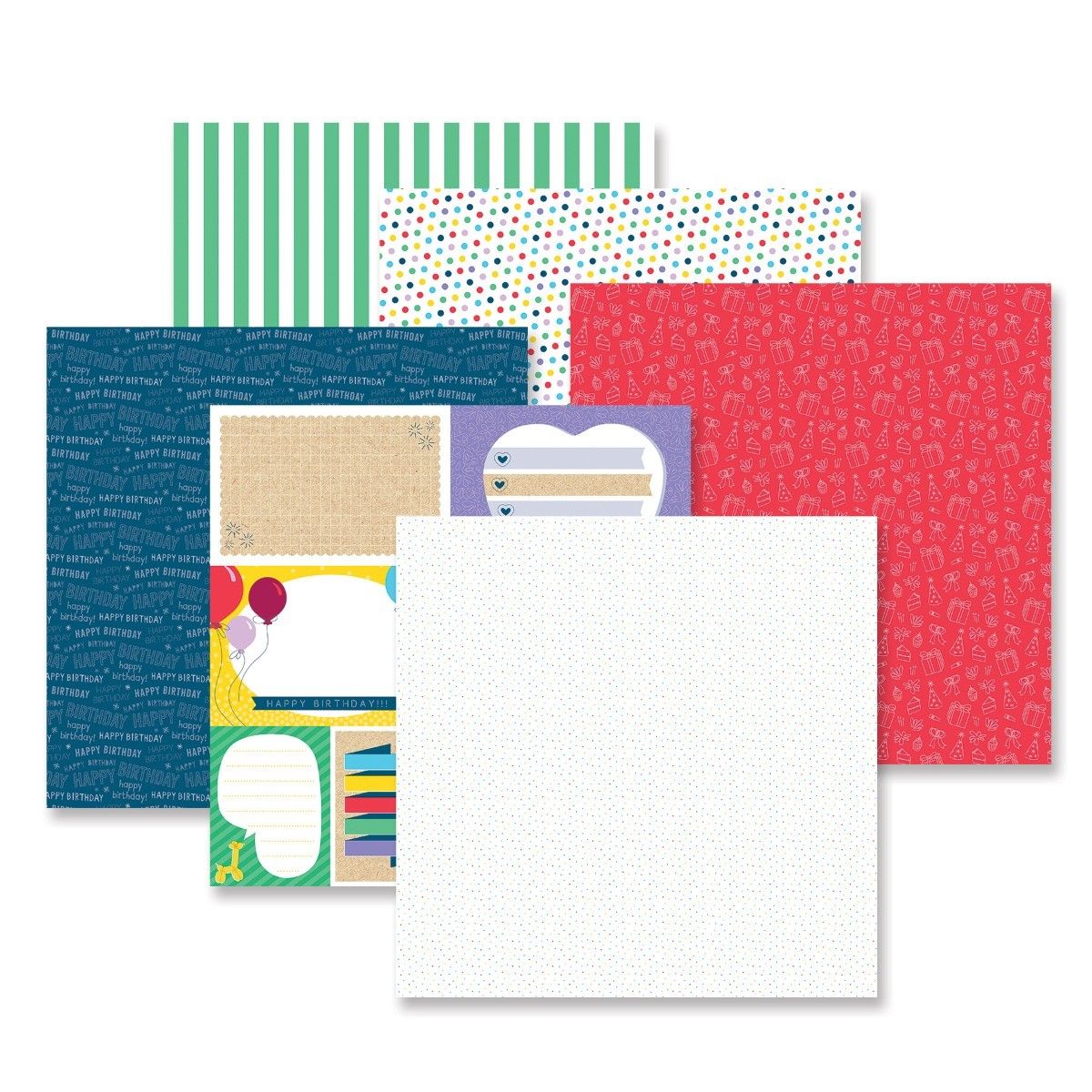 Birthday Scrapbooking Paper Party Time! Blue Paper Pack Creative